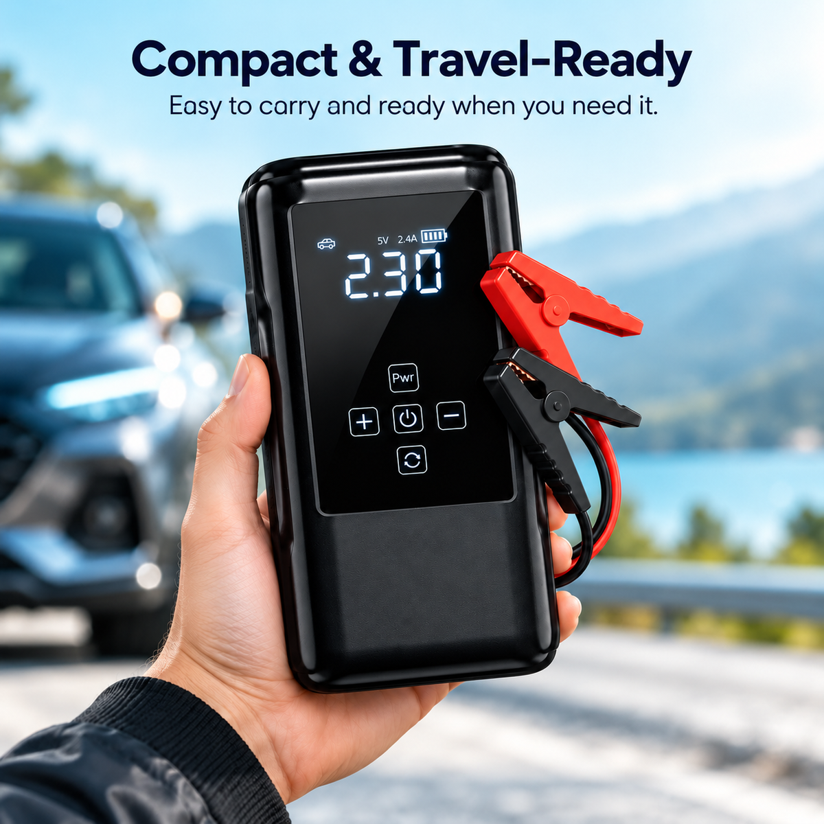 Solvexis™ 2-in-1 Portable Car Jump Starter + Tyre Inflator